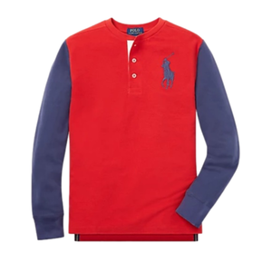 POLO Ralph Lauren Cotton Mesh Henley Shirt, Big Boy Size  X-LARGE‎ (18-20)